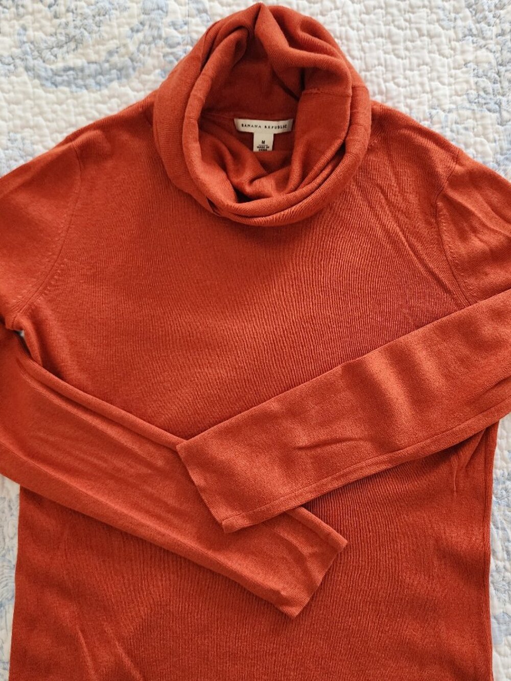 Vintage Banana Republic Rust Silk Cashmere Blend Cowl Neck Sweater - Medium